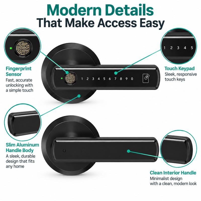Smart Door Lock for Home & Office – Fingerprint, App