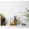 Music-Themed Pencil Holder with Hourglass, Resin Desktop Organizer for Office