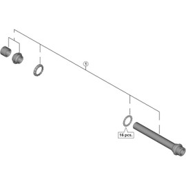 Shimano Spares FH-R7070 complete hub axle unit