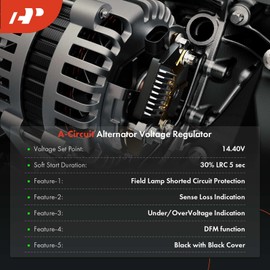 A-Premium Alternator Voltage Regulator Compatible with Ford Expedition 2003-2004 4.6L 5.4L & Lincoln Navigator 2003-2004 5.4L, 14.4V A-Circuit 14.4 Vset
