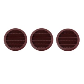 2" Round Plastic Louver Soffit Air Vent Reptile Screen Grille Cover Multiple Colors/Quantities (3, Brown)