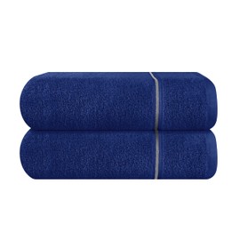 MyOwn Cotton 2 Pack Oversized Bath Towel Set 28x55 inches, Large Bath Towels, Ultra Absorbant Compact Quickdry & Lightweight Towel, Ideal for Gym Travel Camp Pool - Navy Blue