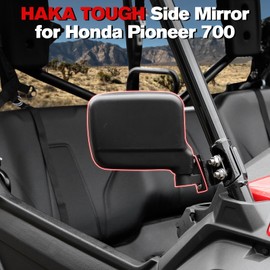 HAKA TOUGH Side Mirrors for H-onda Pioneer 700-2 700-4 Accessories 2014-2025,Wide Folding Rear View Mirror for Honda Pioneer 700 2P 4P 2012025 Side View, 2PCS
