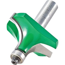 Trend CraftPro Bearing Guided Round Over Router Cutter, 1/2 Inch Shank with 19mm Radius and 25mm Cut Length, Carbide Tipped, C079AX1/2TC
