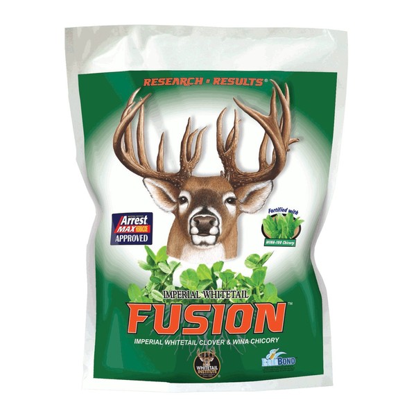 Whitetail Institute Fusion Deer Food Plot Seed for Spring or Fall Planting, Blend of Clover and Chicory for Maximum Deer Attraction, Heat, Cold and Drought Tolerant, 9.25 lbs (1.5 Acres)