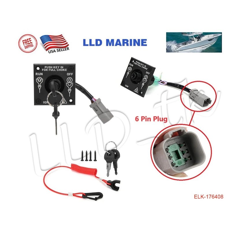 LLD_TK Johnson Evinrude OMC BRP Ignition Safety Cut Off Key