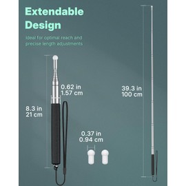 Uniclife 4er-Pack ausziehbare Zeigestöcke für Lehrer Teleskop Zeigestock für Whiteboards mit Lanyards & Ersatz Filzköpfen Ausziehbarer Präsentationsstab für Lehrer Trainer & Moderatoren bis 100 cm