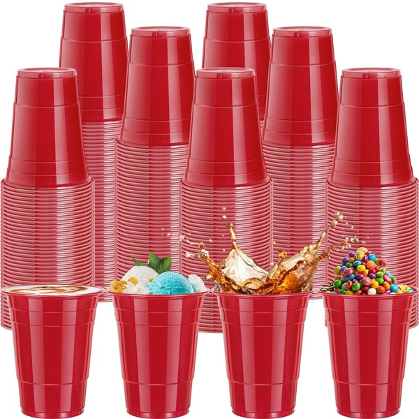 Clothsport 120 Pcs 16 oz Red Plastic Cups 16 oz