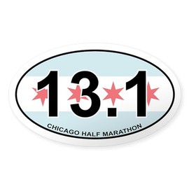 CafePress 13.1 Chicago Half Marathon Oval Car Bumper Sticker