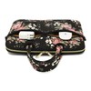 kayond Black Chinese Rose Patten Canvas Laptop Shoulder Messenger Bag