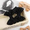 YanJie 2PCS Lace Hair Bow Clips 4’’ Black Alligator Barrettes