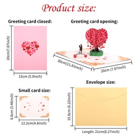 Sublaga Valentine's Day Greeting Cards, Love Tree Paper Pop Up Greeting Card, 3D Greeting Card, Spring Card Mother's Day Card for Mom or Wife, Thank You Card, Teachers Day Cards