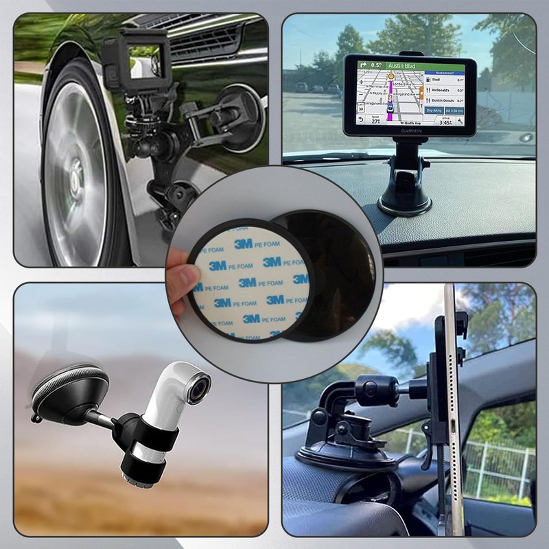 WSHuayee Dashboard Pad Mounting Disks, 80mm Round Sticky Pads for