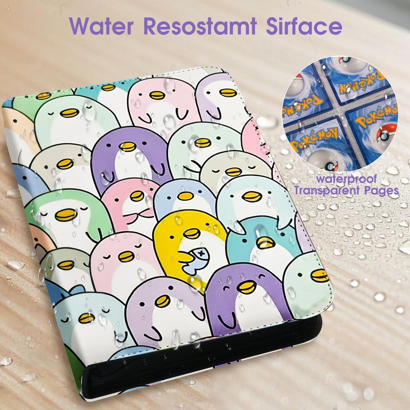 Trading Card Binder with 50 Removable Sleeves, 4-Pocket Organizer for