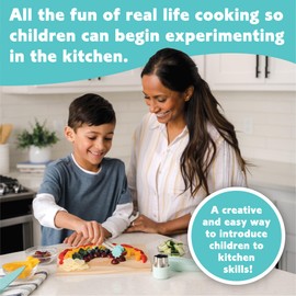 MindWare Playful Chef: Deluxe Charcuterie Kit Real Kids Cooking Set - 25 Kids Cooking Utensils Including Safe Knife Set, Charcuterie Board, Cutting Board - Ages 5+