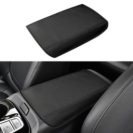 DEYTOP Center Console Cover for Hyundai Tucson 2022 2023 2024 Accessories Car Armrest Cover for Hyundai Tucson 2024 Accessories Anti-Scratch Leather Armrest Protector (Black with Black Stitches)