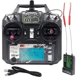 DTXMX FS-i6X 10CH Radio Transmitter and Receiver FS-iA10B 2.4G RC Controller for Airplane Helicopter FPV Drone RC Quadcopter Fly in The vast Sky (Mode-2)