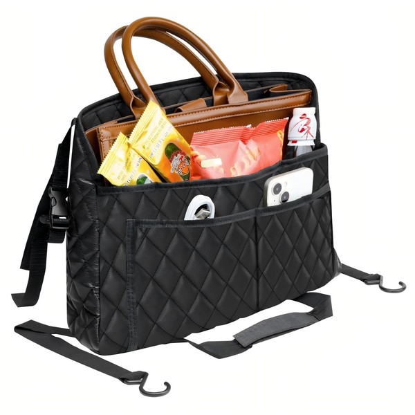 SunlightXS Car Handbag Holder Between Seat Durable Leather Seat Back