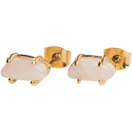 LuckyLy Aretes Mujer Oro 18k con Cuarzo Rosa, Lapislázuli o Turquesa, Estructura con Baño de Oro 18k y Piedras Naturales – Accesorios para Mujer Ideales como Regalos para Mujer Originales y Regalos para Mamá, Modelo Ivy