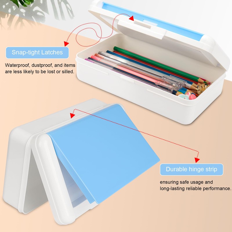 Pencil Box for Office Supplies Storage Organizer Box,Double Layer Large