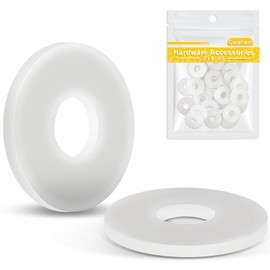 Caianwin 25Pcs M6 Washers White Nylon Flat Washers DIN9021 Plastic Washers for M6 Bolts Screws & Nuts