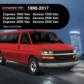 DOTCOM Windshield Wiper Cowl Vent Cover Pair Compatible with Chevy Express GMC Savana 1500 2500 3500 Van 1996-2017 25826329, 25826330
