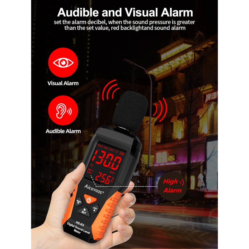 Aicevoos Dezibel Meter dB Meter Sound Level Meter Noise Level