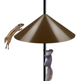 Ansionsol 19 Inch Wide Squirrel Baffle for Bird Feeder Pole, Outside Pole Mount Stopper & Bird House Guard for Outdoor Shepherd’s Hook, Brown, 1 Pack