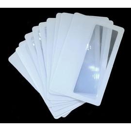 Credit Card Magnifiers 3X Magnification Semi-Rigid 0.5mm Thin White (10)
