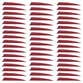 MECCANIXITY Arrow Vanes Arrow Fletching 5" Shield Shape Turkey Feathers for Hunting DIY Shooting(Red, Pack of 50)
