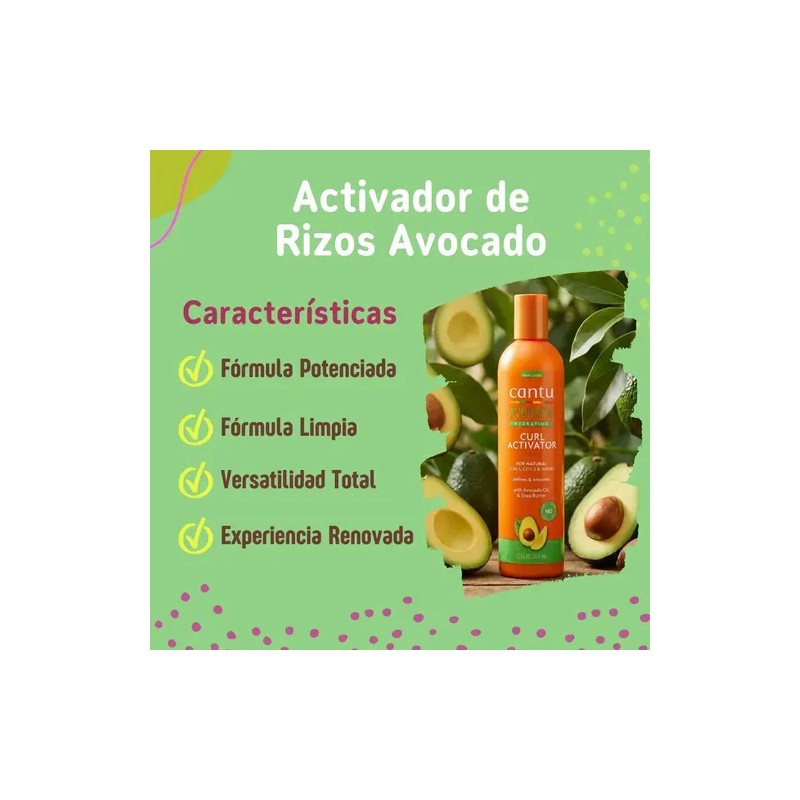 Activador De Rizos Palta Avocado 355ml Cantu