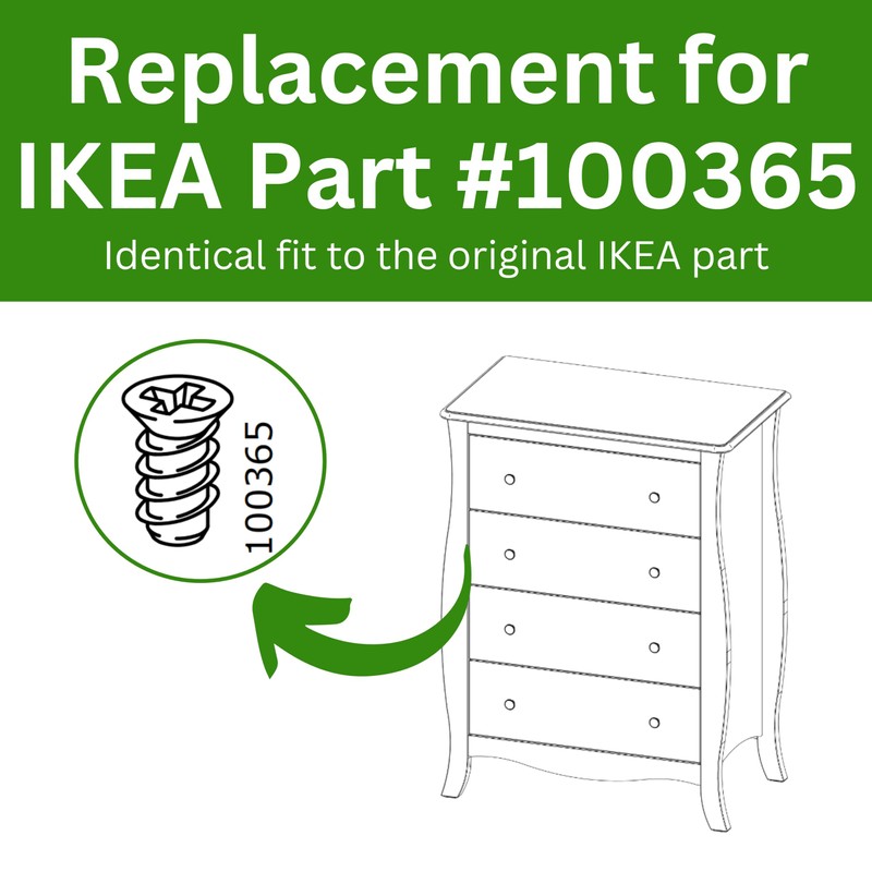 Spare Hardware Parts Drawer Screws (Replacement for IKEA Part #100365)