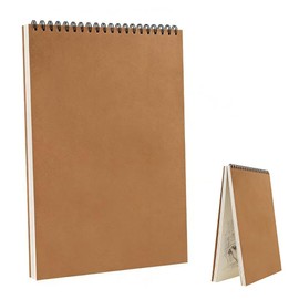 Sketch Book, Vertical Opening Spiral Ring, Thick Drawing Paper, 30 Sheets Kraft Paper Cover, Drawing, Illustration, Doodling, Notepad, Freestyle Book, Crocky, Beginners, Professionals