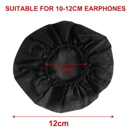 60 pieces of earphone case, ear pad protective cover, retractable health earphone cover, suitable for earphones with a diameter of 10-12cm, independently packaged, non-woven earmuffs (black, white)