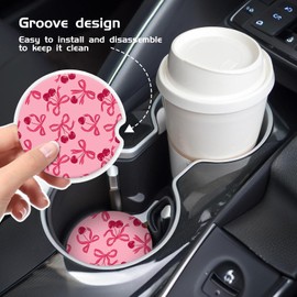 COYEUX - Posavasos absorbentes para coche, 2 unidades, divertidos accesorios para el interior, 2.5 pulgadas, bonitos posavasos de coche con una muesca de dedo para mujeres y hombres, bonito pajarita