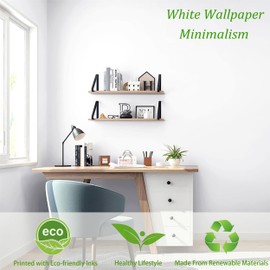 Safiyya 118"x17.7" Peel and Stick Wallpaper White Contact Paper Waterpoof Self Adhesive Decorative Contact Paper Vinyl Roll for Wall Kitchen Wallpaper for Bedroom