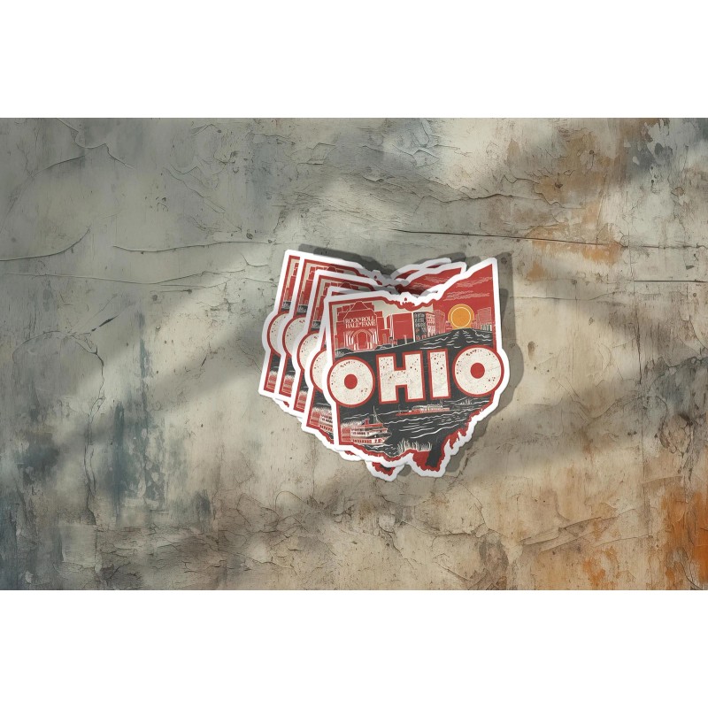 Tweed & Co. Retro Vinyl State Sticker - Ohio -