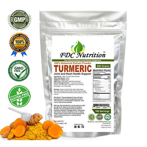 Pure Raw Natural Turmeric Root Powder 1.1lb. Curcumin