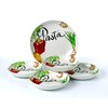 Lorren Home Trends 5Piece Porcelain Pasta Set Vegetable Design, Multicolor