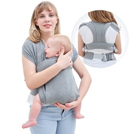 Baby Carrier Newborn from Birth, Belly Carrier Bag, Grey
