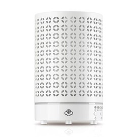 Serene House Ultrasonic Cosmos Aromatherapy Cool Mist Diffuser - Optional 7-Color Ambient Lights, Timer Control, Automatic Shut-Off - White Metal, 90ml
