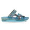Spring Step L'Artiste Women's CAIMAN Wedge Slide Sandal Aqua EU