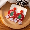 Vavhoo Christmas Gingerbread Man Charm Dangle Drop Earrings Glitter Gold