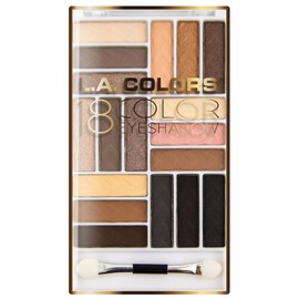 L.A. COLORS 18 Color Eyeshadow Palette, Downtown Brown CES750