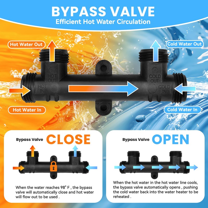 Uiyofok 595926 Replacement Sensor Valve for Instant Hot Water Recirculating
