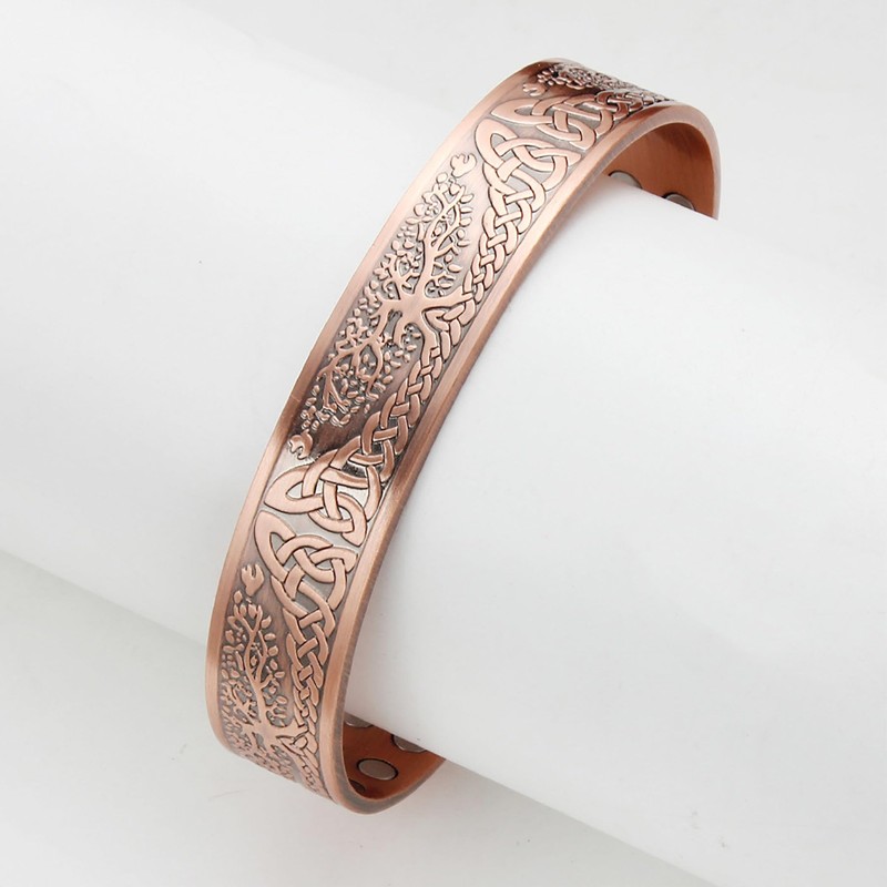 Copper Bracelet for Men, Pure Solid Copper Magnetic Bracelets