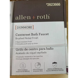 Allen+Roth Brushed Nickel Spot Resist Bathroom Sink Faucet w/Drain