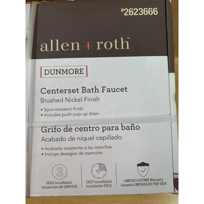 Allen+Roth Brushed Nickel Spot Resist Bathroom Sink Faucet w/Drain