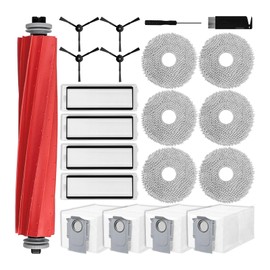 liveryde Liveryde Ersatzteile Kompatibel mit Roborock Q Revo, f1r Qrevo Staubsaugerroboter Zubeh?r, 1 Hauptb1rste, 4 Seitenb1rsten, 4 Hepa-Filter, 6 Wischt1cher, 4 Staubbeutel