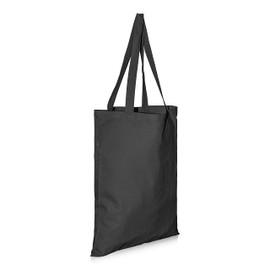 IMFAA Pack of 10 Premium Quality Long Lasting 100% Cotton Canvas Tote Reusable Shopping Bags Ideal for Printing and Embroidery (Black,Small 30x30x30)